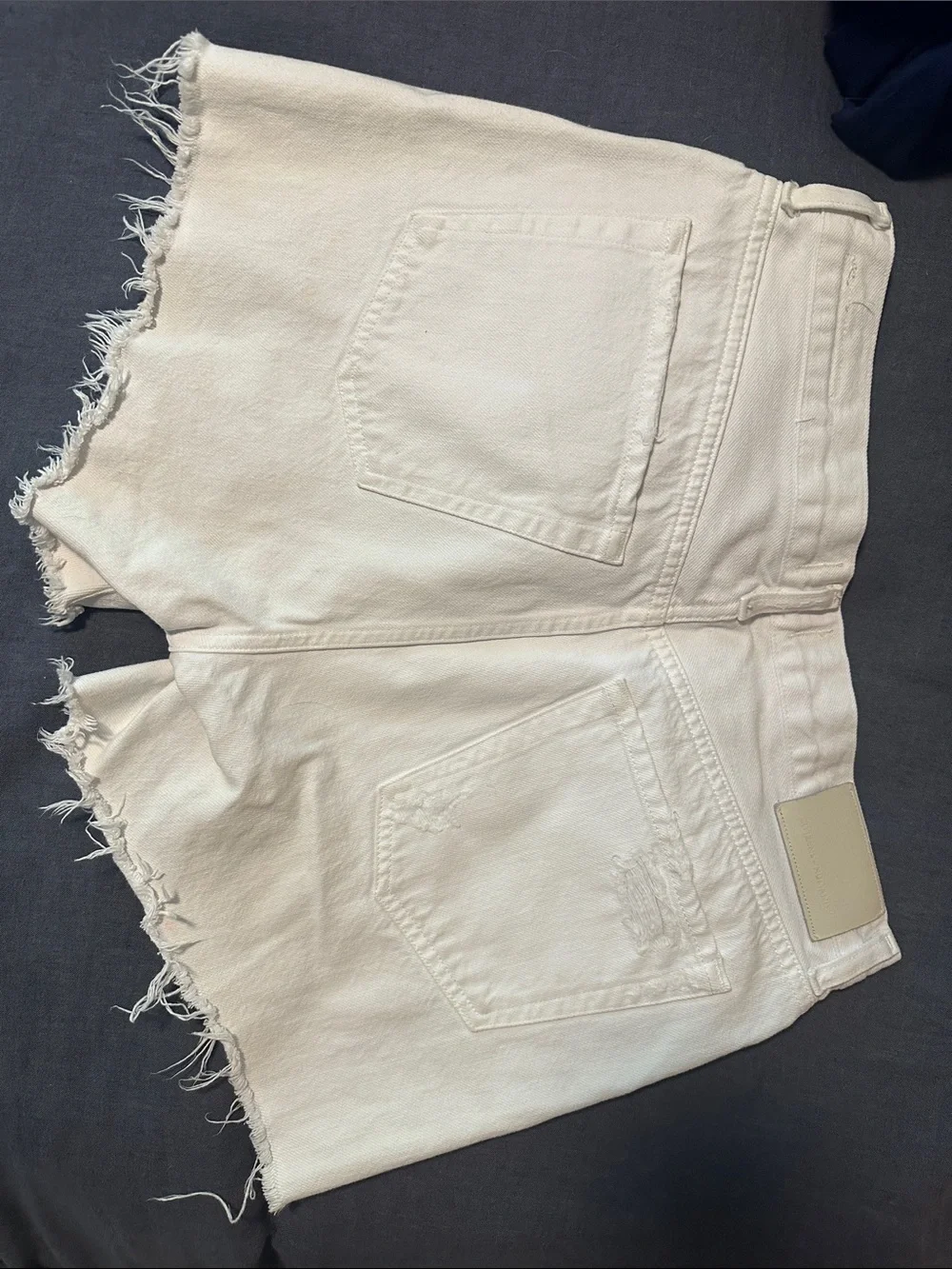 Citizens Of Humanity White Distressed Denim Shorts